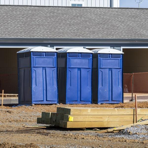 Heavy-duty construction site porta potty in Marcon Dr, Los Angeles